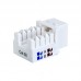 Conector RJ-45 Fêmea Cat 5e 90º